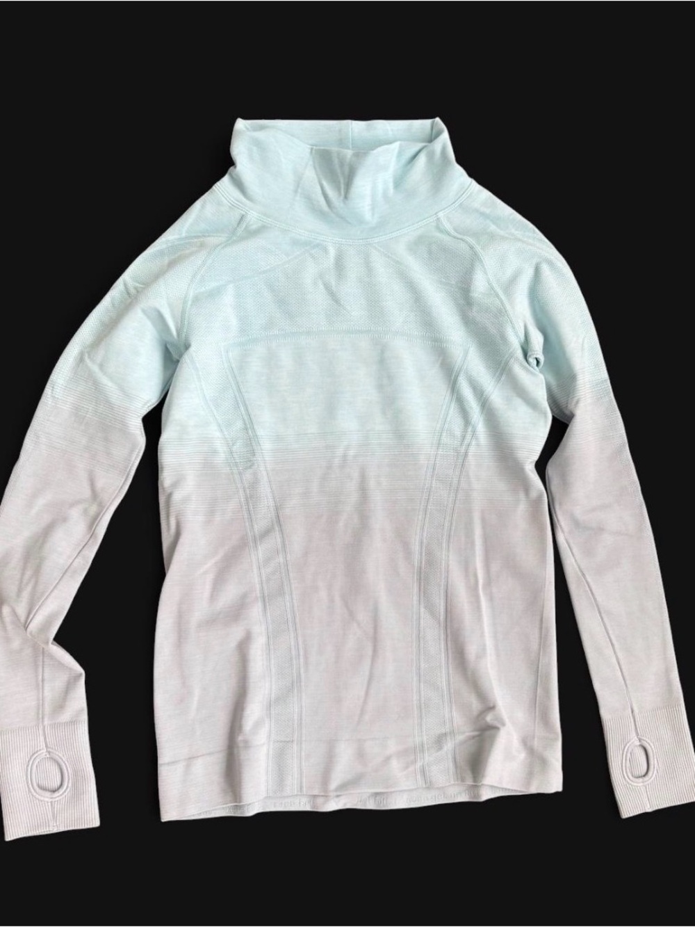 Light Blue Ombre Turtleneck Girls Activewear Shirt